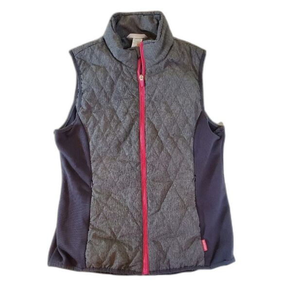 Jockey  Vest Women's Large Gray Red Quilted Zippered - Picture 1 of 4